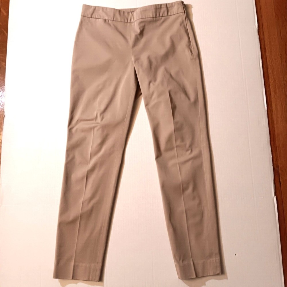 Talbots Pants Womens 6 Beige Ankle Capri Stretch Classic Side Zip Slim Career